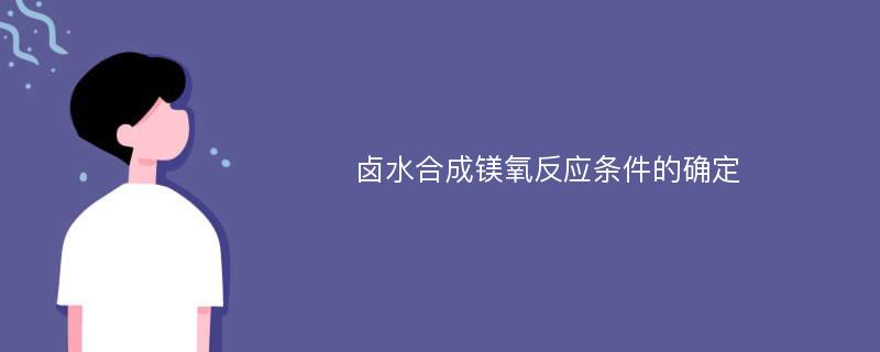 卤水合成镁氧反应条件的确定