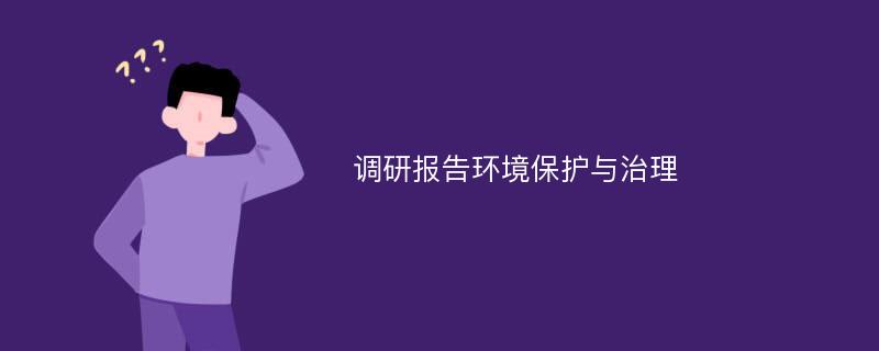 调研报告环境保护与治理